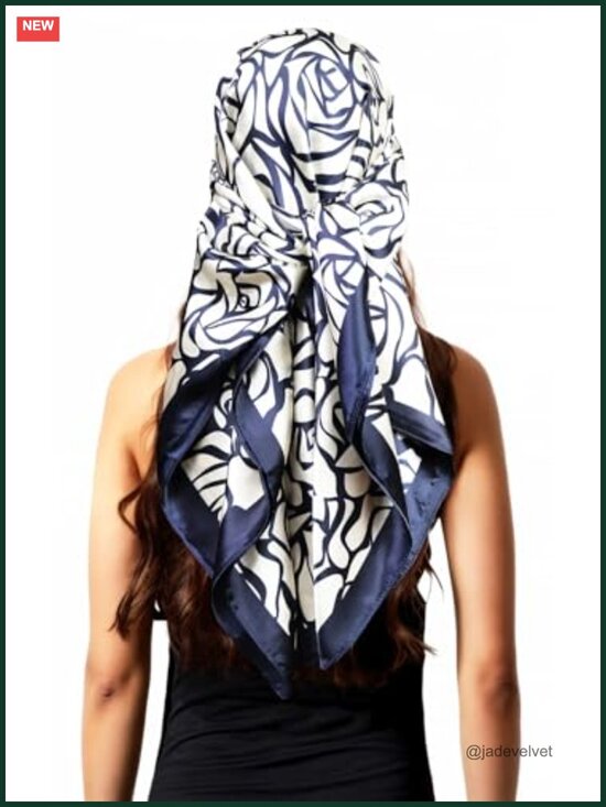 Accessories - Satin Head Scarf for Women Silk Like Hair Wrap, 35x35 in Square Bandana, Sleep